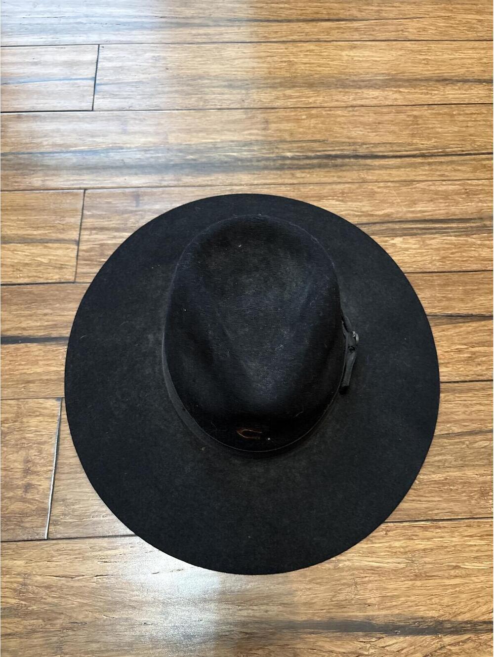 Charlie 1 Horse Highway Cowgirl Black Felt Fedora Hat Size Medium Ribbon Accent - Picture 3 of 9